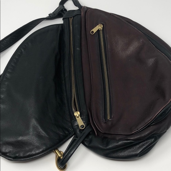 🏷 genuine leather slingback two toned backpack - Picture 5 of 8